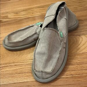 Sanuk Canvas Slip-On Shoes - Taupe